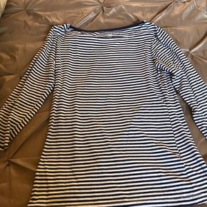 H&M navy and white striped shirt.